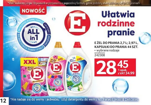 Żel do prania E Aromaterapia 2,7 l promocja w Selgros
