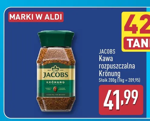 Kawa rozpuszczalna Krönung Jacobs promocja w Aldi