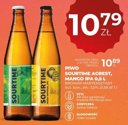 Piwo Sourtime Agrest promocja w Duży Ben