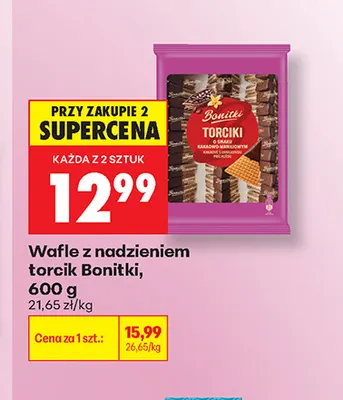 Wafle z nadzieniem torcik Bonitki promocja w Biedronka