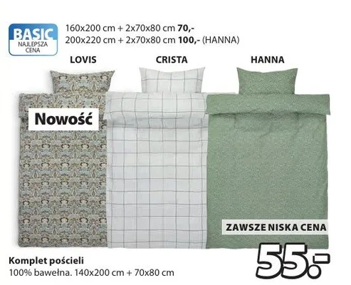 Komplet pościeli CRISTA 140x200 cm + 70x80 cm promocja w Jysk