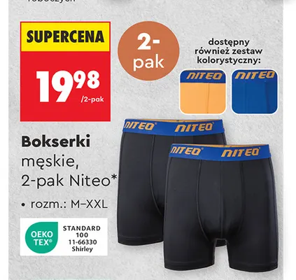 Bokserki męskie 2-pak Niteo promocja w Biedronka