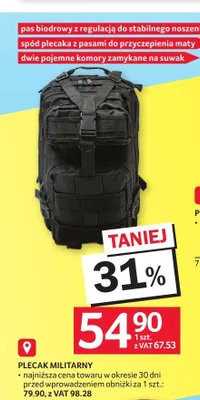 Plecak militarny promocja w Selgros