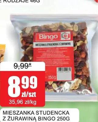 Mieszanka studencka z żurawiną Bingo promocja w Bingo