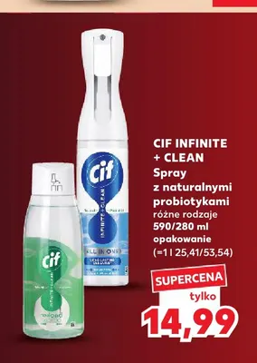 Spray z naturalnymi probiotykami Cif Infinite + Clean promocja w Kaufland