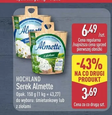 Serek Almette z ziołami Hochland promocja w Aldi
