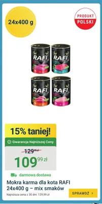 Mokra karma dla kota Rafi 24-pak 400 g - mix smaków promocja w ERLI