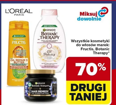 Kosmetyki do włosów Fructis, Botanic Therapy promocja w Carrefour