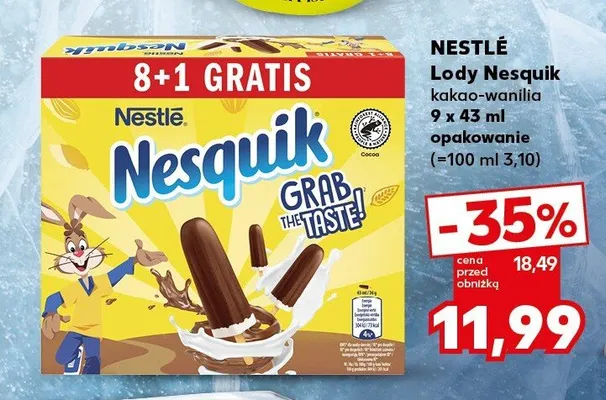 Lody Nesquik kakao-wanilia 9-pak promocja w Kaufland