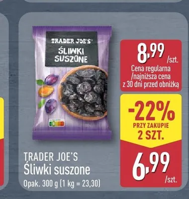 Śliwki suszone Trader Joe's promocja w Aldi