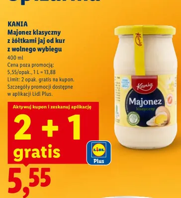 Majonez klasyczny z żółtkami jaj od kur z wolnego wybiegu promocja w Lidl