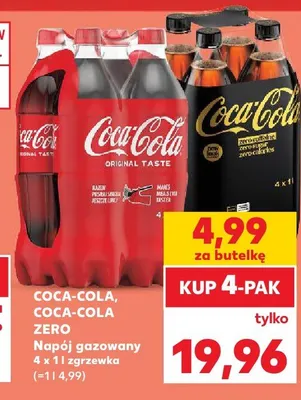 Napój gazowany Coca-Cola Original Taste 4-pak 1l promocja w Kaufland