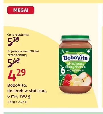 Deserek w słoiczku 6 m+ BoboVita promocja w Rossmann