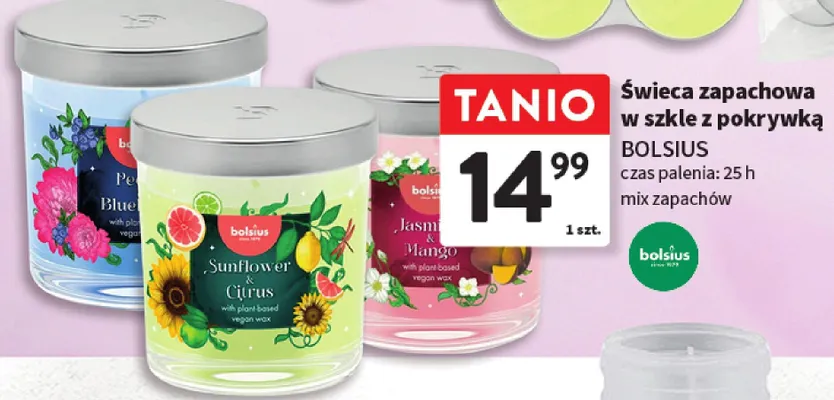 Świeca zapachowa w szkle z pokrywką BOLSIUS promocja w Intermarche