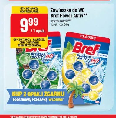 Zawieszka do WC Bref Power Aktiv Lemon promocja w POLOmarket