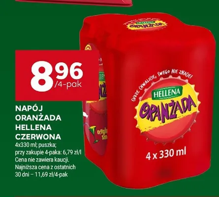Napój Oranżada Hellena czerwona 4-pak 330ml promocja w Stokrotka