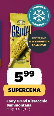 Lody Gruvi Pistacchio Sammontana promocja w Netto