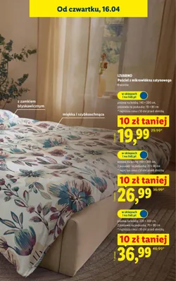 Pościel z mikrowłókna satynowego 140x200cm + 70x80cm promocja w Lidl