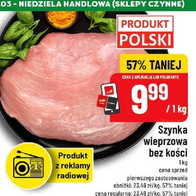 Szynka wieprzowa bez kości promocja w POLOmarket