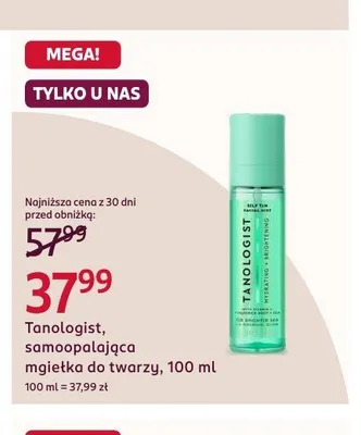 Samoopalająca mgiełka do twarzy Tanologist promocja w Rossmann