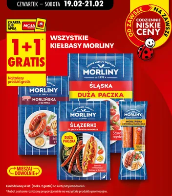 Kiełbasa ślążerki śląska w nowym wytłarze duża paczka promocja w Biedronka