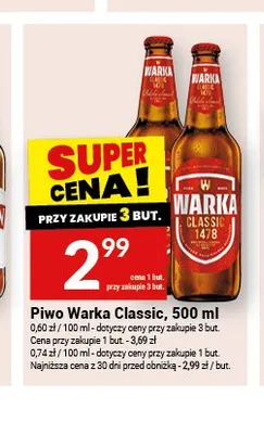 Piwo Warka Classic promocja w Twój Market