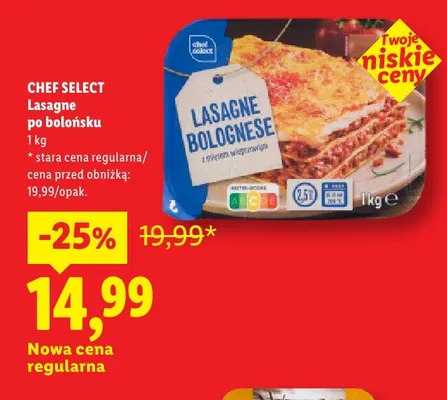 Lasagne po bolońsku Chef Select promocja w Lidl
