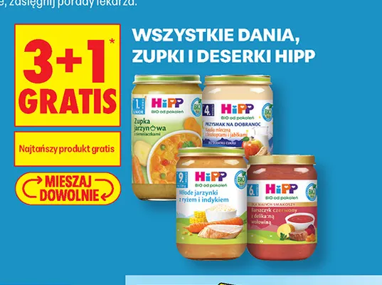 Młode jarzynki z ryżem i indykiem HiPP promocja w Biedronka