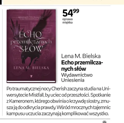 Książka Echo przemilczanych słów Lena M. Bielska promocja w Empik