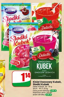 Kisiel owocowy kubek wiśniowy promocja w Dino