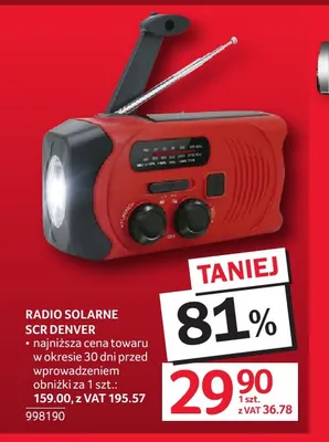 Radio solarne Scr Denver promocja w Selgros