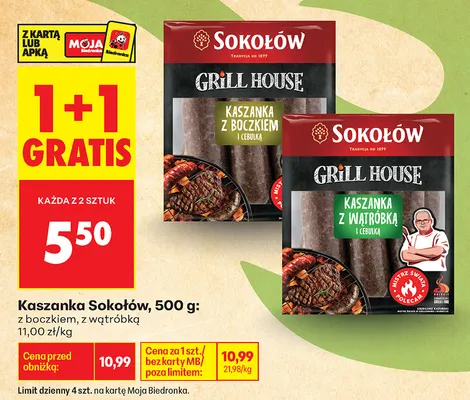 Kaszanka z wątróbką Sokołów promocja w Biedronka