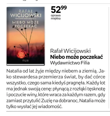Książka Niebo może poczekać Rafał Wicijowski promocja w Empik