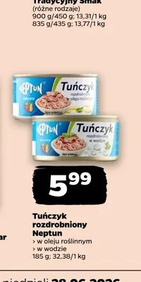 Tuńczyk rozdrobniony Neptun w wodzie promocja w Netto