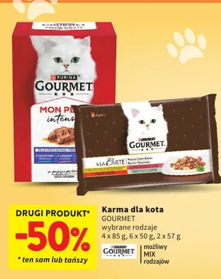 Karma dla kota wybrane rodzaje 4x85g promocja w Intermarche