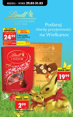 Praliny Lindor 200/225g różne rodzaje promocja w Biedronka