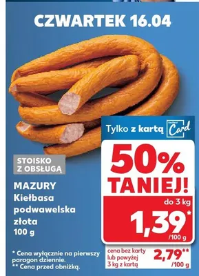 Kiełbasa podwawelska złota Mazury ełk promocja w Kaufland