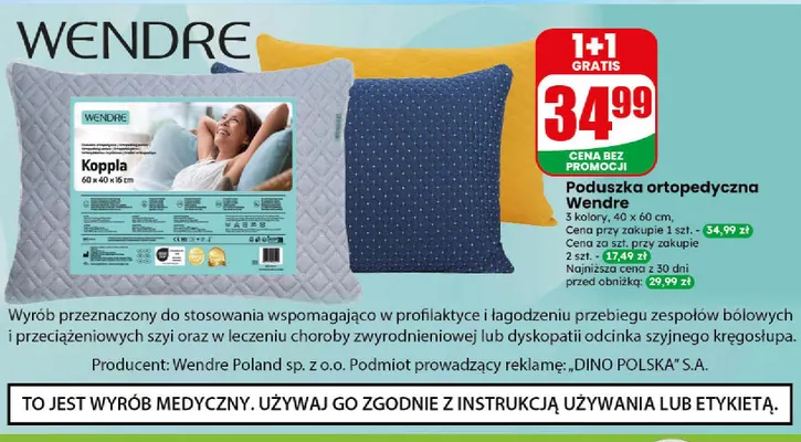 Poduszka ortopedyczna Wendre promocja w Dino