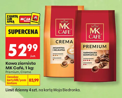Kawa ziarnista MK Café Premium promocja w Biedronka