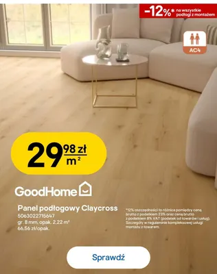 Panel podłogowy Claycross GoodHome promocja w Castorama
