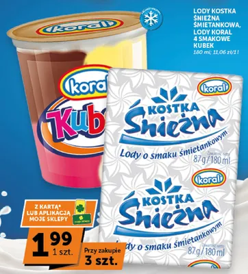 Lody Kostka Śnieżna śmietankowa promocja w ABC
