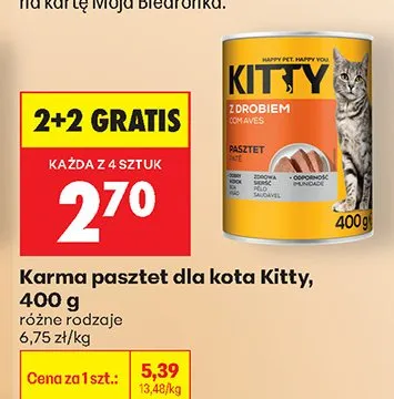 Karma pasztet dla kota, różne rodzaje 2+2 GRATIS promocja w Biedronka