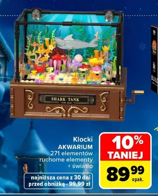 Klocki akwarium ruchome elementy i światło promocja w Carrefour