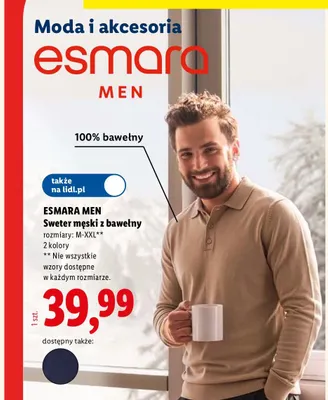 Sweter męski z bawełny promocja w Lidl