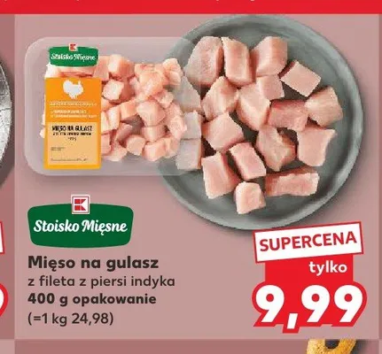 Mięso na gulasz z fileta z piersi indyka Stoisko Mięsne promocja w Kaufland