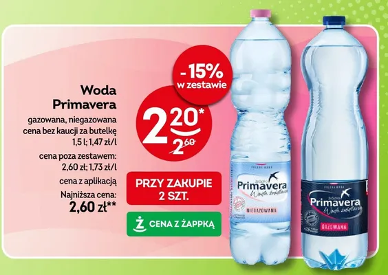 Woda gazowana, niegazowana promocja w Żabka