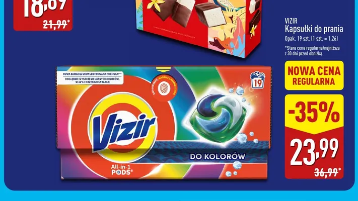 Kapsułki do prania do kolorów Vizir promocja w Aldi