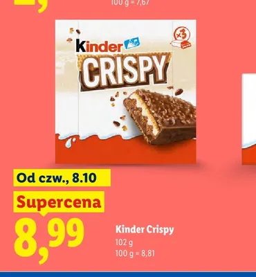 Batoniki Kinder Crispy 3-pak promocja w Lidl