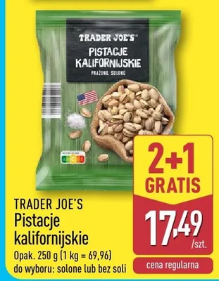 Pistacje kalifornijske prażone solone Trader Joe's promocja w Aldi