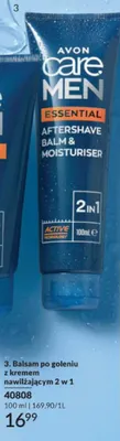 Balsam po goleniu z kremem nawilżającym 2 w 1 Avon Care Men Essential promocja w AVON